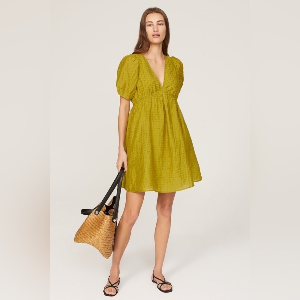 Madewell Annamarie Mini Dress in Citrus Lime Size 00